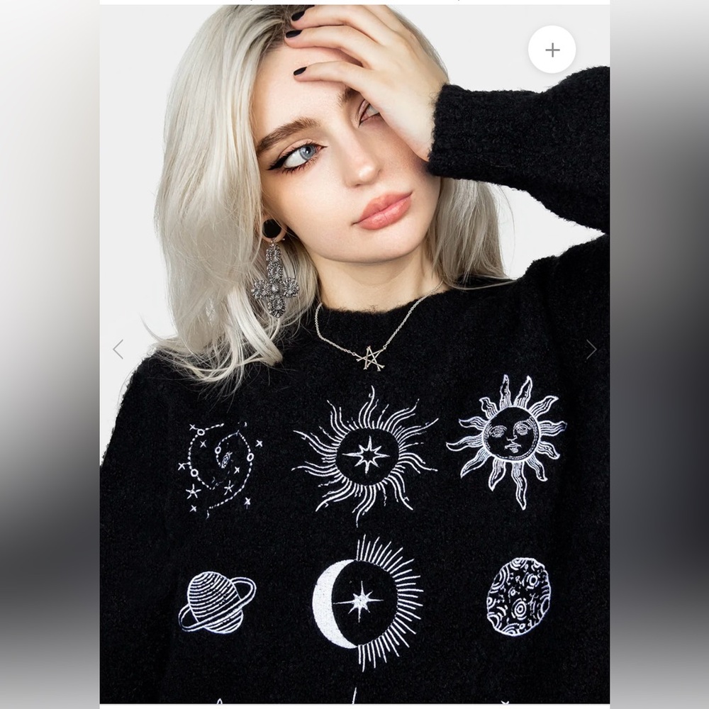 RARE Disturbia Celestial Embroidered Sweater - Picture 6 of 14